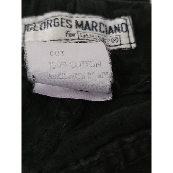 Vtg Guess Georges Marciano Black Jacquard High Waisted Jeans w/ Zip Ankle Sz 28 - Picture 9 of 10
